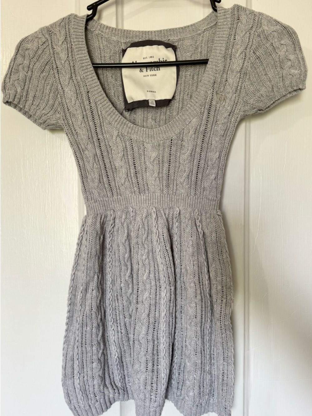 Abercrombie & Fitch Y2K Cable Knit Babydoll Sweater Dress